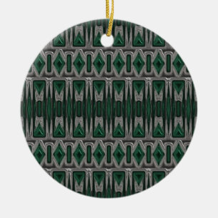 Abstract zilver en groen ornament