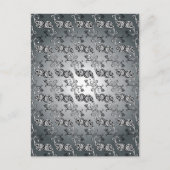 Abstract zilver en zwart Tulip Boteh Pattern Briefkaart (Voorkant)