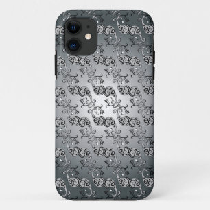 Abstract zilver en zwart Tulip Boteh Pattern Case-Mate iPhone Case