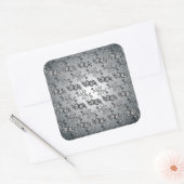 Abstract zilver en zwart Tulip Boteh Pattern Vierkante Sticker (Envelop)