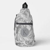 Abstract Zilveren Marmeren Wervelend Pret Monogram Sling Bag (Voorkant)
