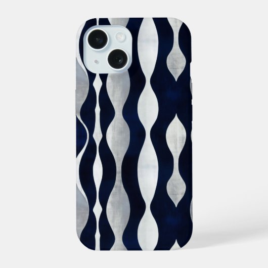 Abstract Zilveren Patroon iPhone 15 Case (Achterkant)