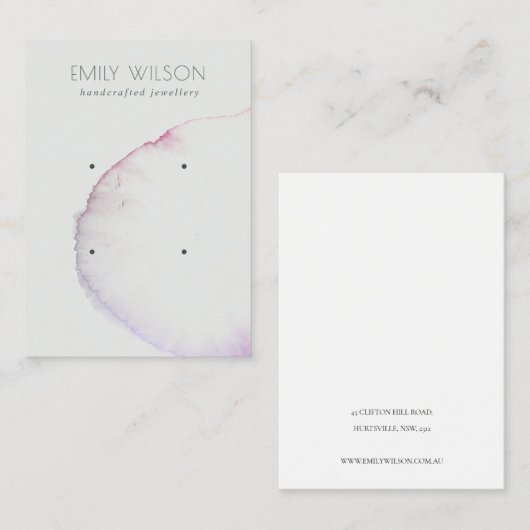 Abstract Zilvergrijs Roze Paars 2-oorscherm Visitekaartje (Voorkant / Achterkant)