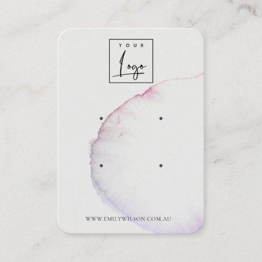 Abstract Zilvergrijs Roze Paars 2-oorscherm Visitekaartje (Voorkant)