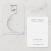 Abstract Zilvergrijs Roze Paars 2-oorscherm Visitekaartje (Voorkant / Achterkant)