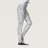 Abstract zilverpapier met gouden dunne sterren leggings (Rechts)