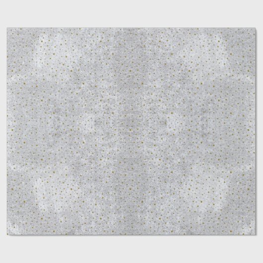 Abstract zilverpapier met gouden sterren cadeaupapier (Vlak)