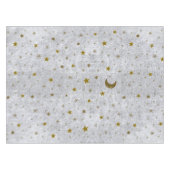 Abstract zilverpapier met gouden sterren, maan tafelkleed (Voorkant (Horizontaal))