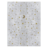 Abstract zilverpapier met gouden sterren, maan tafelkleed (Voorkant)