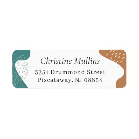 Abstract Zomer Tropisch Retouradres Etiket (Voorkant)