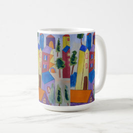 Abstract zomerdorp koffiemok