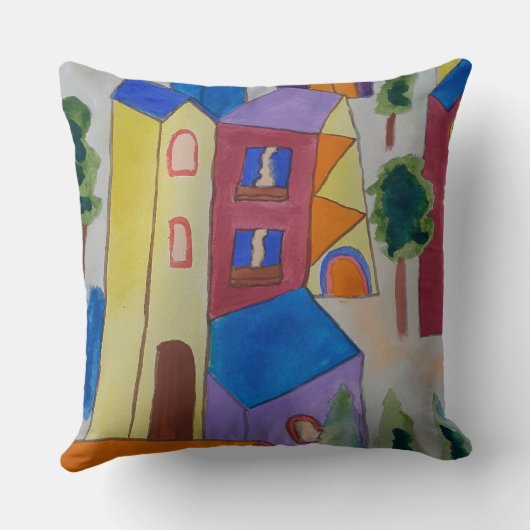 Abstract zomerdorp kussen (Achterkant)