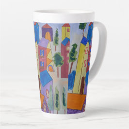 Abstract zomerdorp latte mok