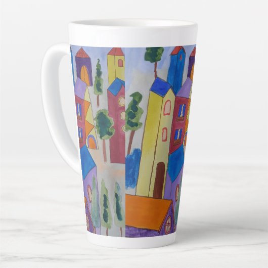 Abstract zomerdorp latte mok (Linkerhoek)