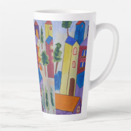 Abstract zomerdorp latte mok