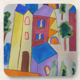 Abstract Zomerdorp Plastic Onderzetter