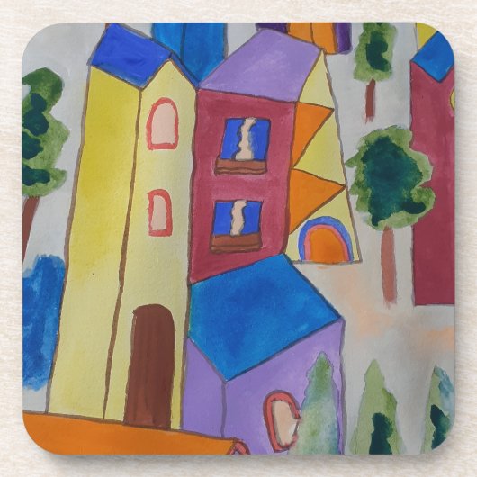 Abstract Zomerdorp Plastic Onderzetter (Voorkant)