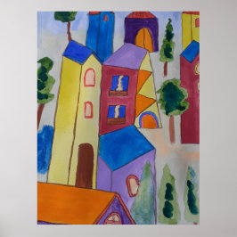 Abstract zomerdorp poster