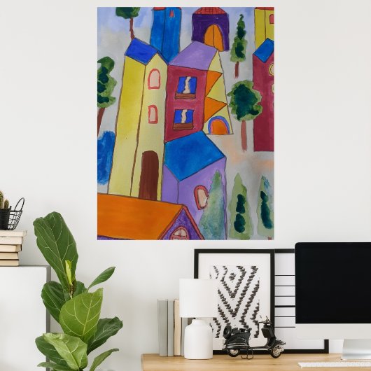 Abstract zomerdorp poster (Thuiskantoor)