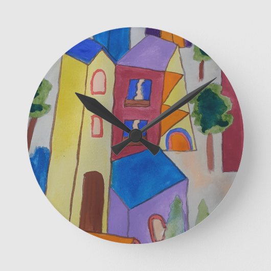 Abstract zomerdorp ronde klok (Voorkant)