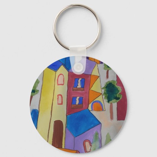 Abstract zomerdorp sleutelhanger (Voorkant)