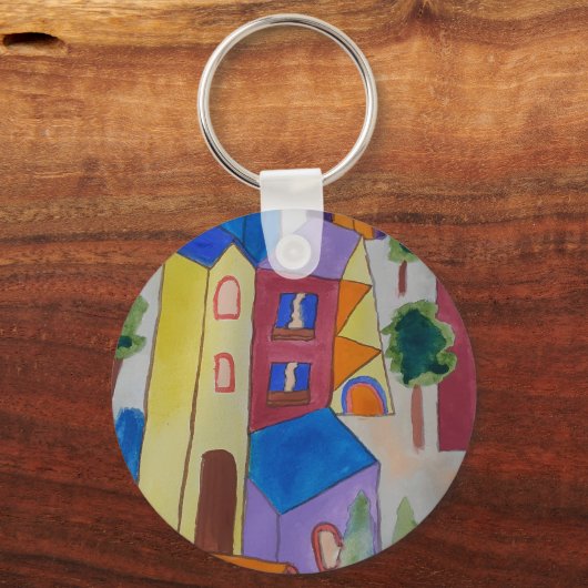 Abstract zomerdorp sleutelhanger (Voorkant)