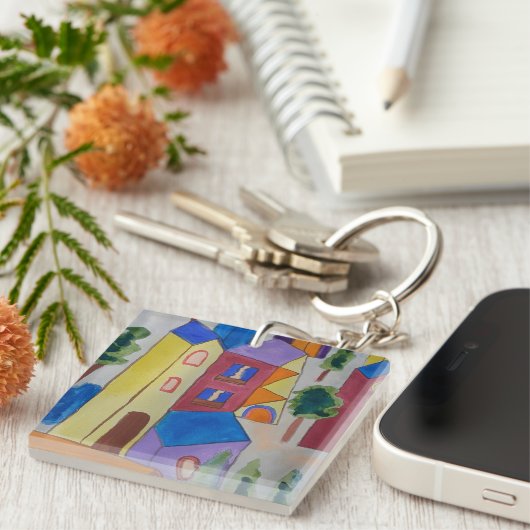 Abstract zomerdorp sleutelhanger (Voorkant Rechts)