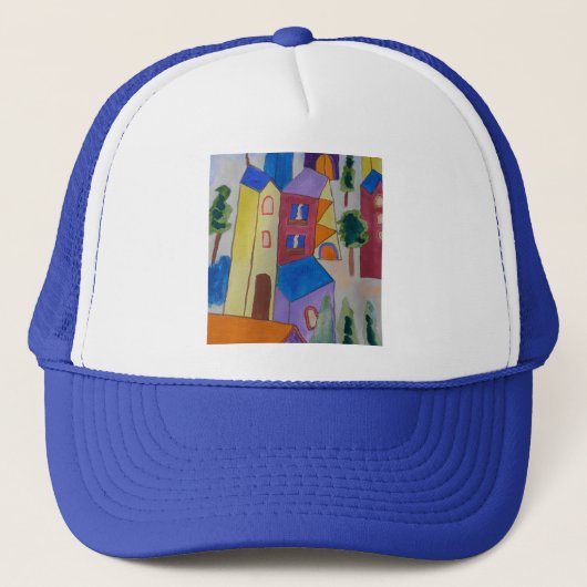 Abstract zomerdorp trucker pet (Voorkant)
