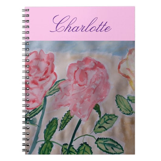 Abstract Zomerrozen Spiraal Notebook Notitieboek (Voorkant)