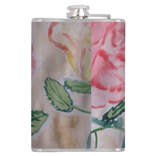 Abstract zomervat Rozen Vinyl Wrapped Hip Flask Heupfles (Achterkant)