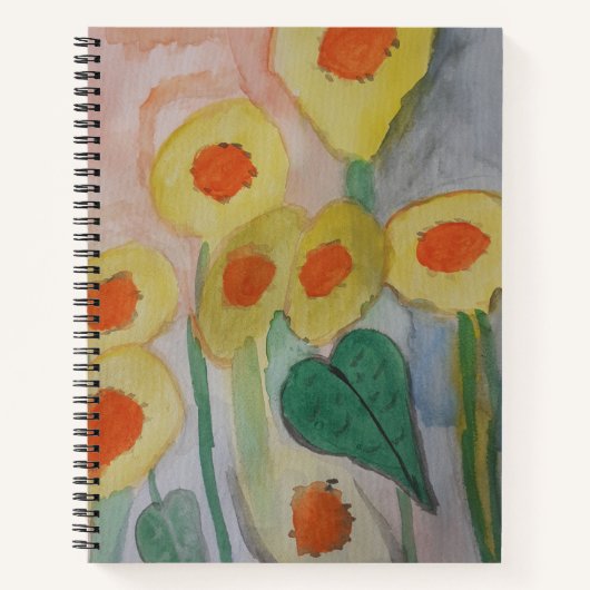 Abstract Zonnebloemen Notitieboek (Voorkant)