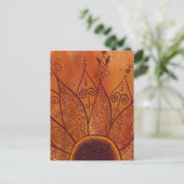 Abstract zonnebloempatroon briefkaart (Staand voorkant)