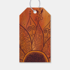 Abstract zonnebloempatroon cadeaulabel