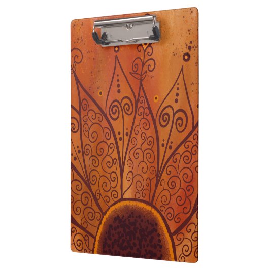 Abstract zonnebloempatroon klembord (Links)