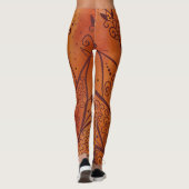 Abstract zonnebloempatroon leggings (Achterkant)