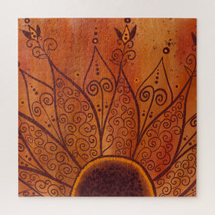 Abstract zonnebloempatroon legpuzzel