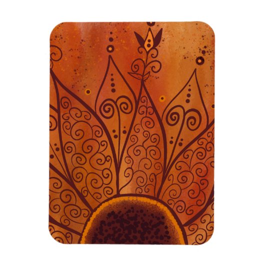 Abstract zonnebloempatroon magneet (Verticaal)
