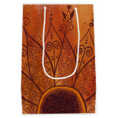 Abstract zonnebloempatroon medium cadeauzakje (Achterkant)