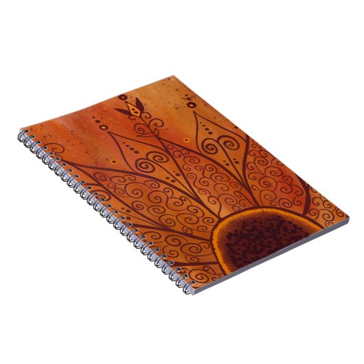 Abstract zonnebloempatroon notitieboek (Rechterzijde)