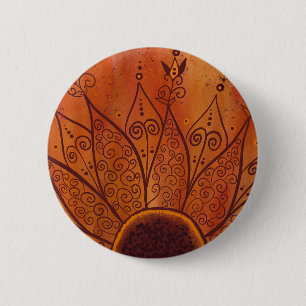 Abstract zonnebloempatroon ronde button 5,7 cm