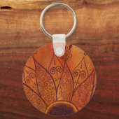 Abstract zonnebloempatroon sleutelhanger (Voorkant)