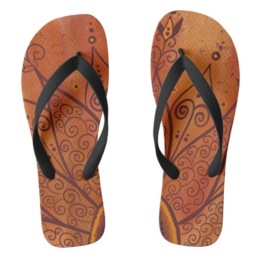 Abstract zonnebloempatroon teenslippers (Voetbed)