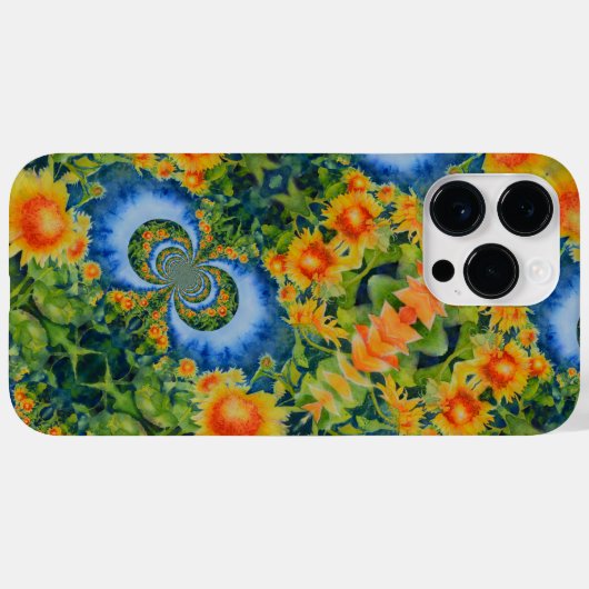 Abstract zonnebloemveld | retro floral Case-Mate iPhone case (Achterkant (horizontaal))