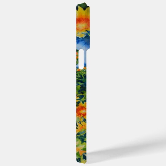 Abstract zonnebloemveld | retro floral Case-Mate iPhone case (Achterkant / Rechts)