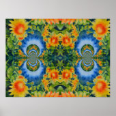 Abstract zonnebloemveld | retro floral poster (Voorkant)