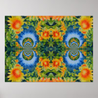Abstract zonnebloemveld | retro floral