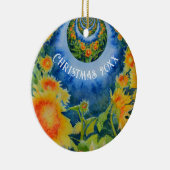 Abstract zonnebloemveld | retro gele floraal keramisch ornament (Rechts)