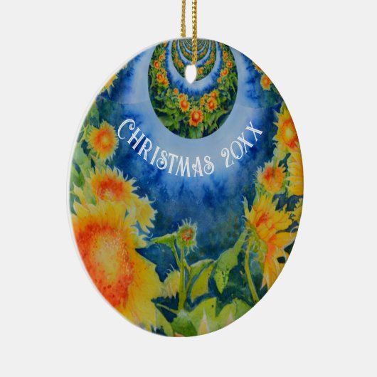 Abstract zonnebloemveld | retro gele floraal keramisch ornament (Rechts)