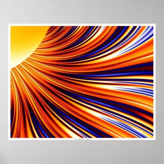Abstract - Zonnezuur en Magnetisme 3 Poster (Voorkant)