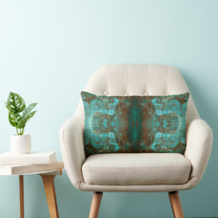 Abstract Zuid-Western Boho Rust Blauwgroen Kussen